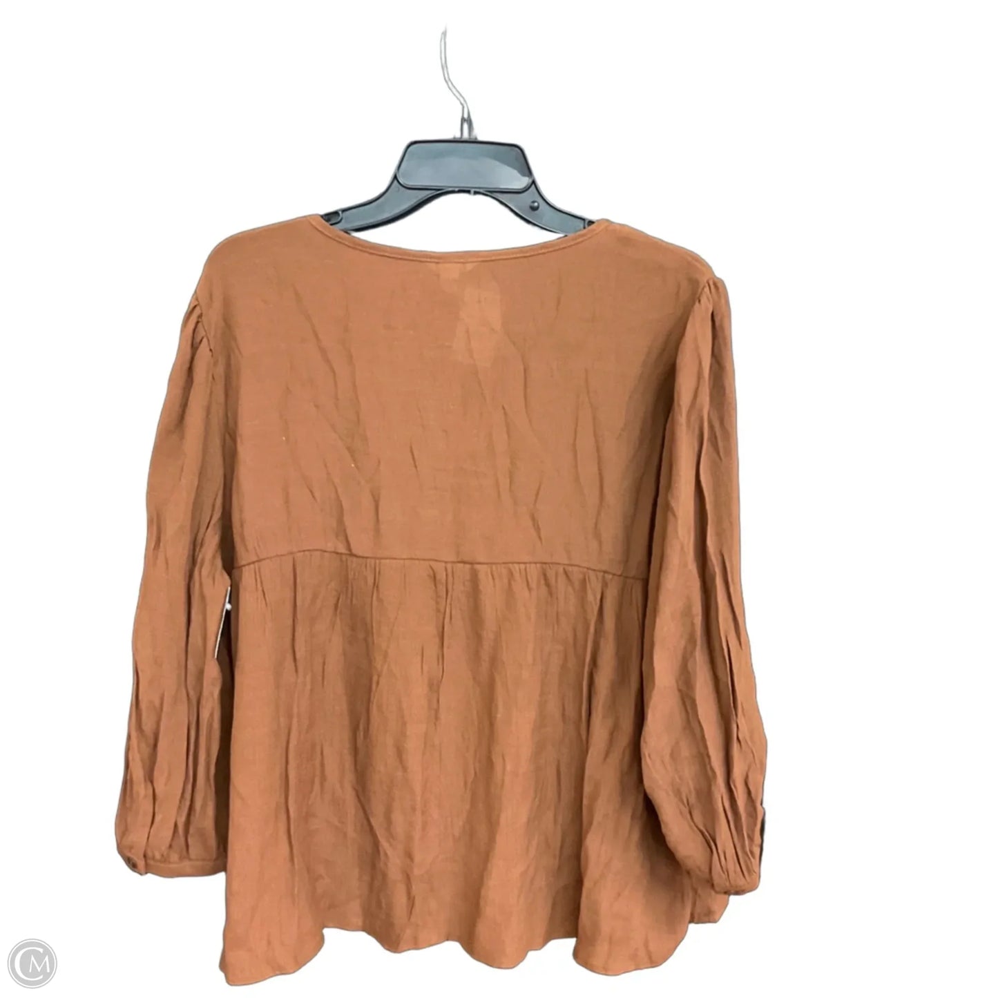 Top 3/4 Sleeve By Cato In Brown, Size: Xl