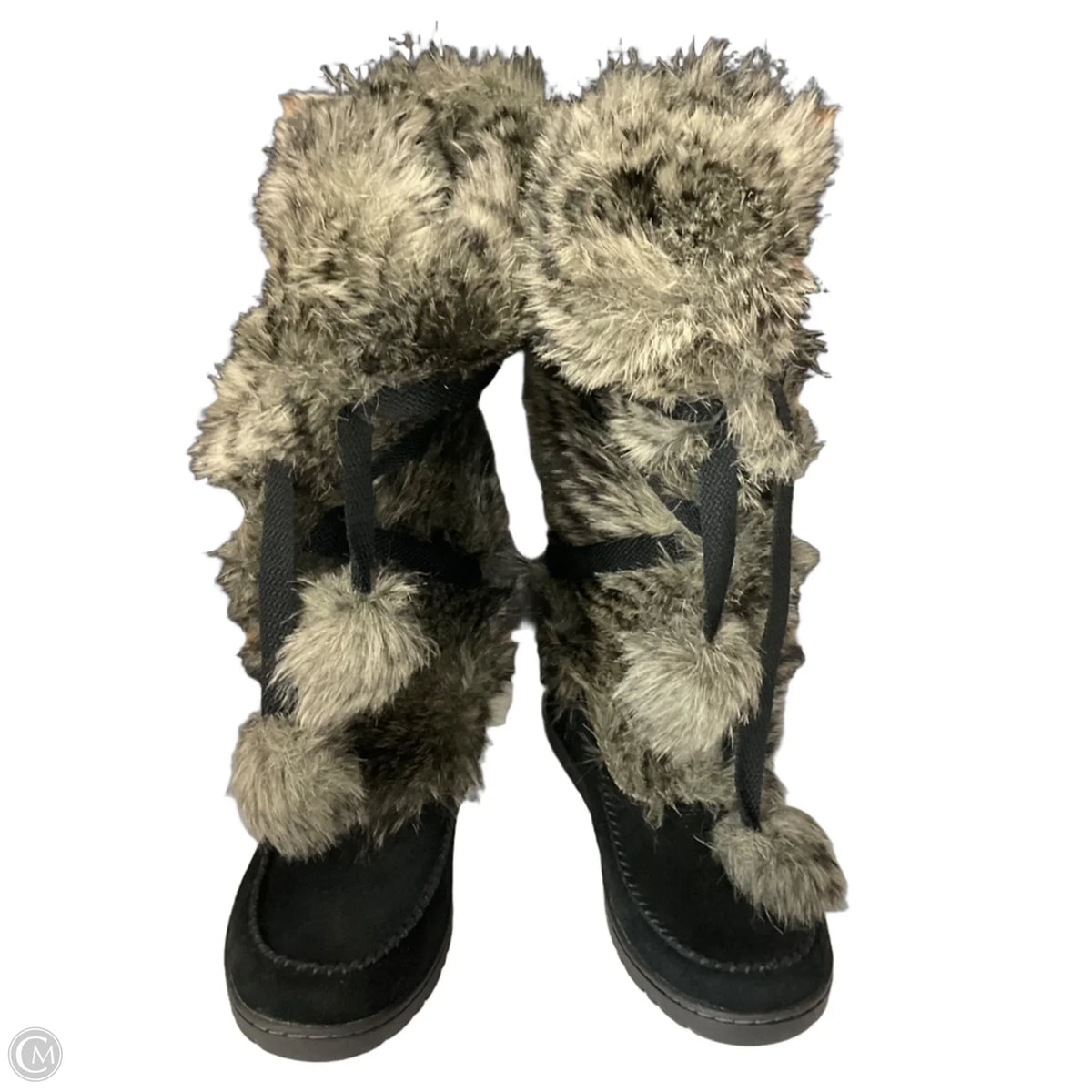 Boots Snow By Eddie Bauer In Black & Grey, Size: 8