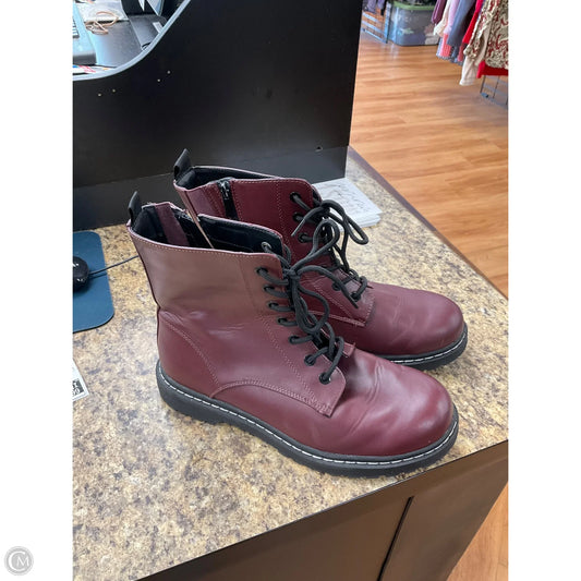 Boots Combat By Torrid In Maroon, Size: 11.5