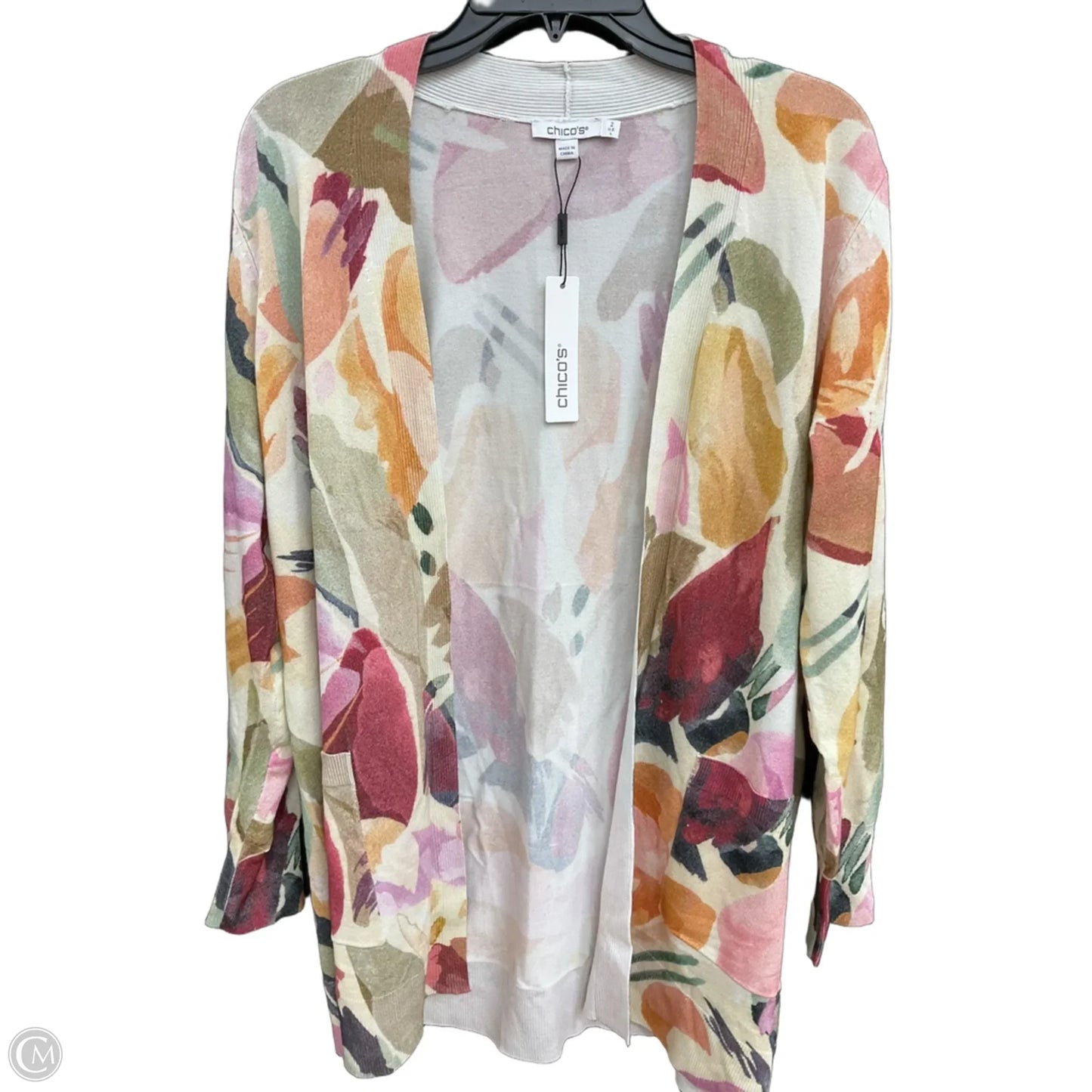 Top 2pc Sleeveless By Chicos In Floral Print, Size: L