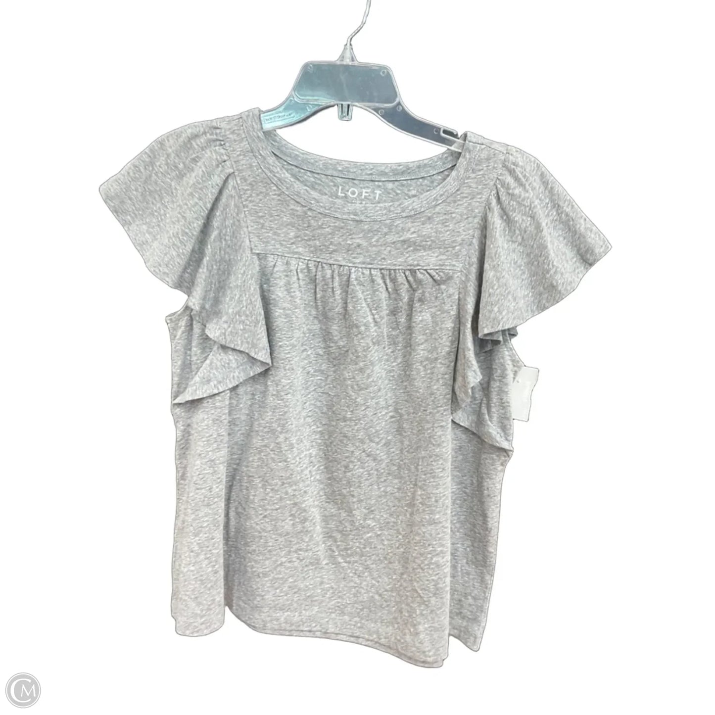 Top Short Sleeve By Loft In Grey, Size: M