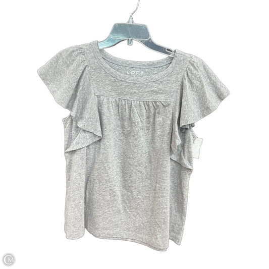 Top Short Sleeve By Loft In Grey, Size: M