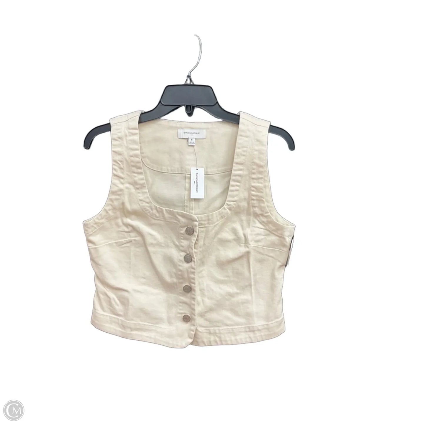 Top Sleeveless By Banana Republic In Cream, Size: S