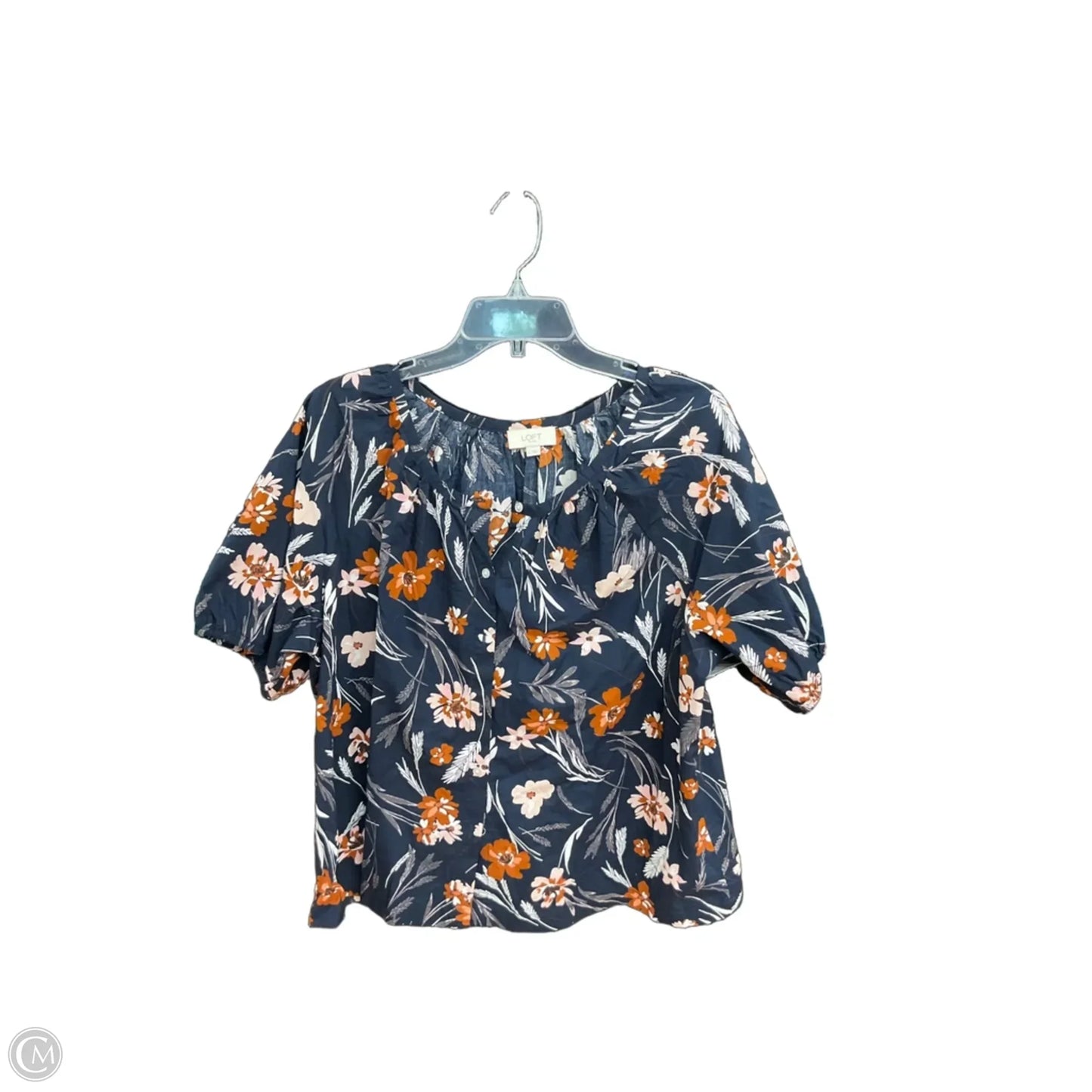 Top Short Sleeve By Loft In Blue, Size: L
