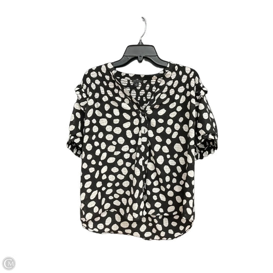 Top Short Sleeve By Ann Taylor In Polkadot Pattern, Size: M