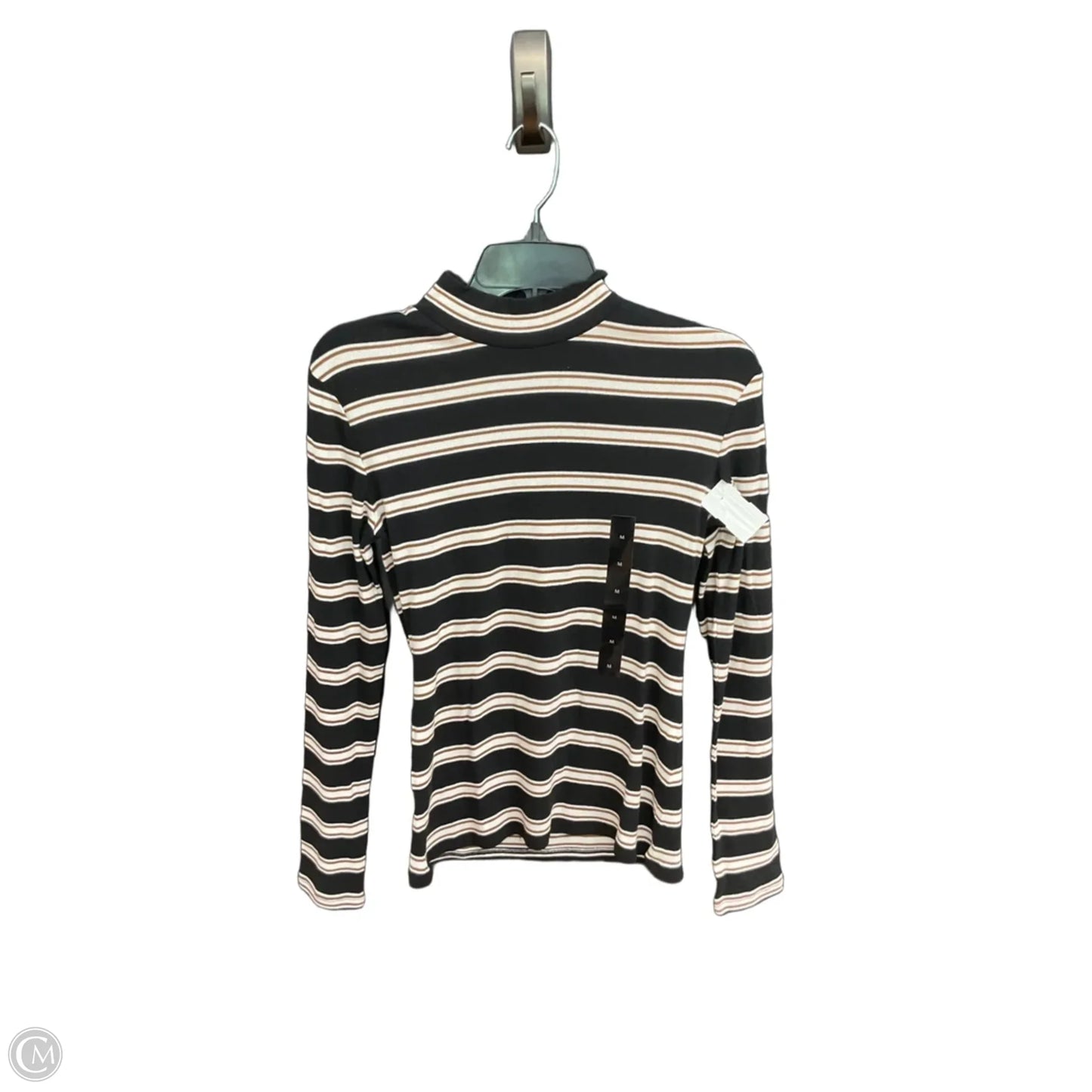 Top Long Sleeve By Banana Republic In Striped Pattern, Size: M