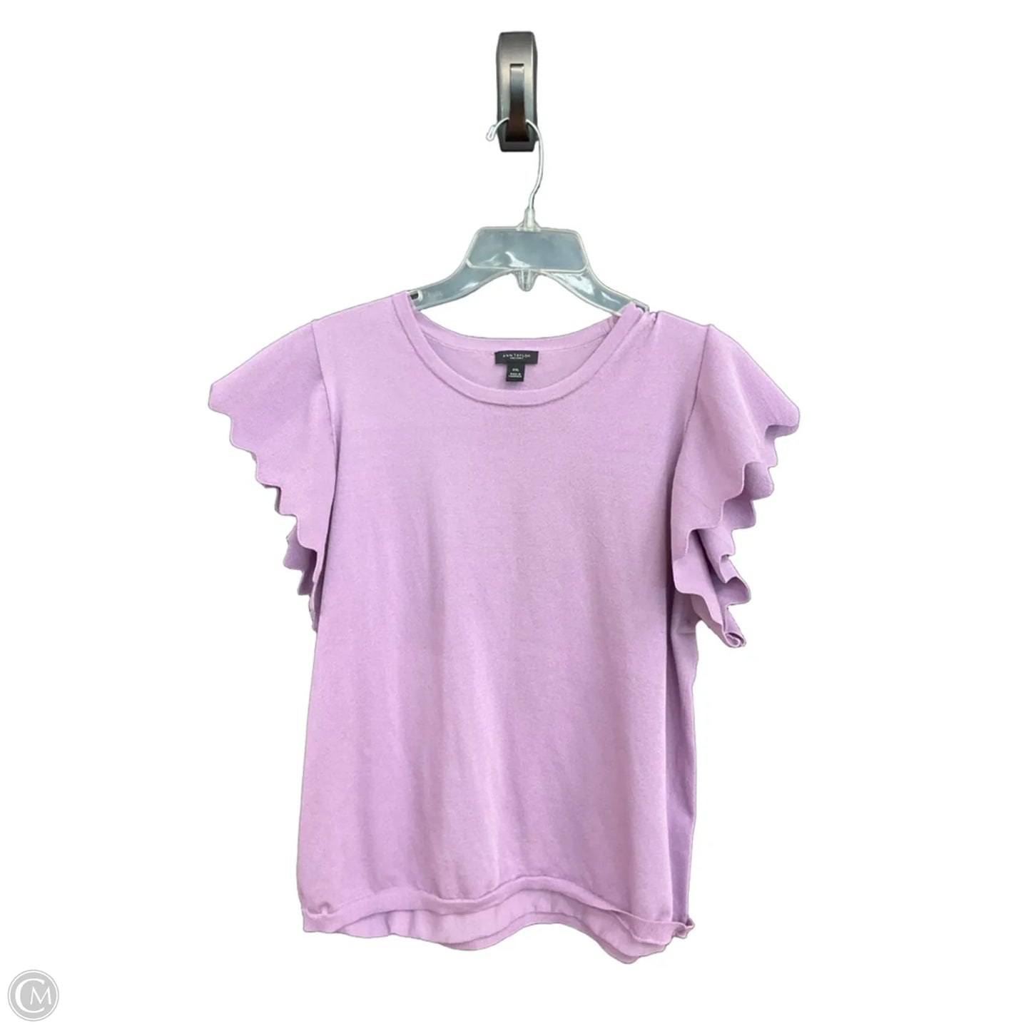 Top Short Sleeve By Ann Taylor In Purple, Size: Xxl