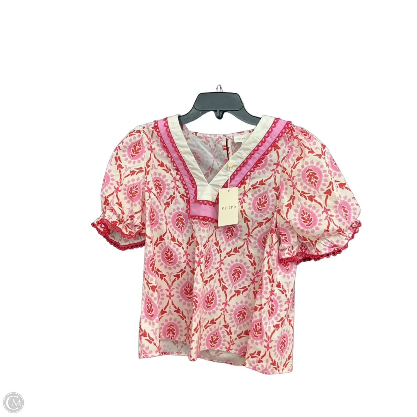 Top Short Sleeve By Entro In Pink & Red, Size: S