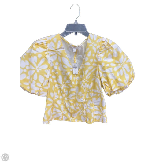 Top Short Sleeve By Banana Republic In Yellow, Size: S