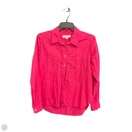 Top Long Sleeve By Loft In Pink, Size: Mp