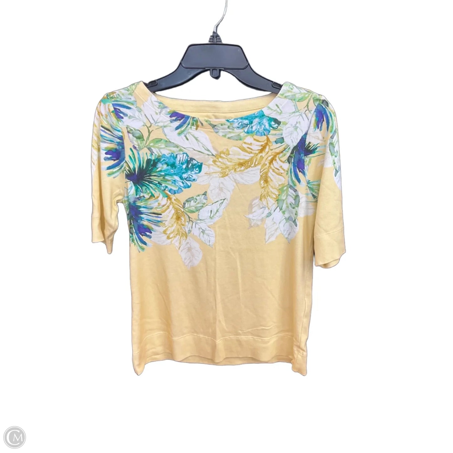 Top Short Sleeve By Chicos In Yellow, Size: S