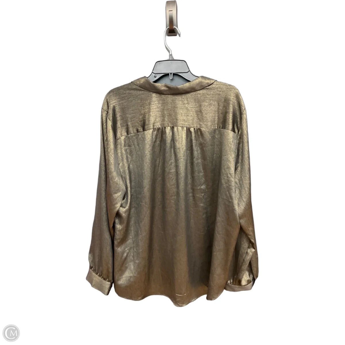 Blouse Long Sleeve By Chicos In Gold, Size: Xxl