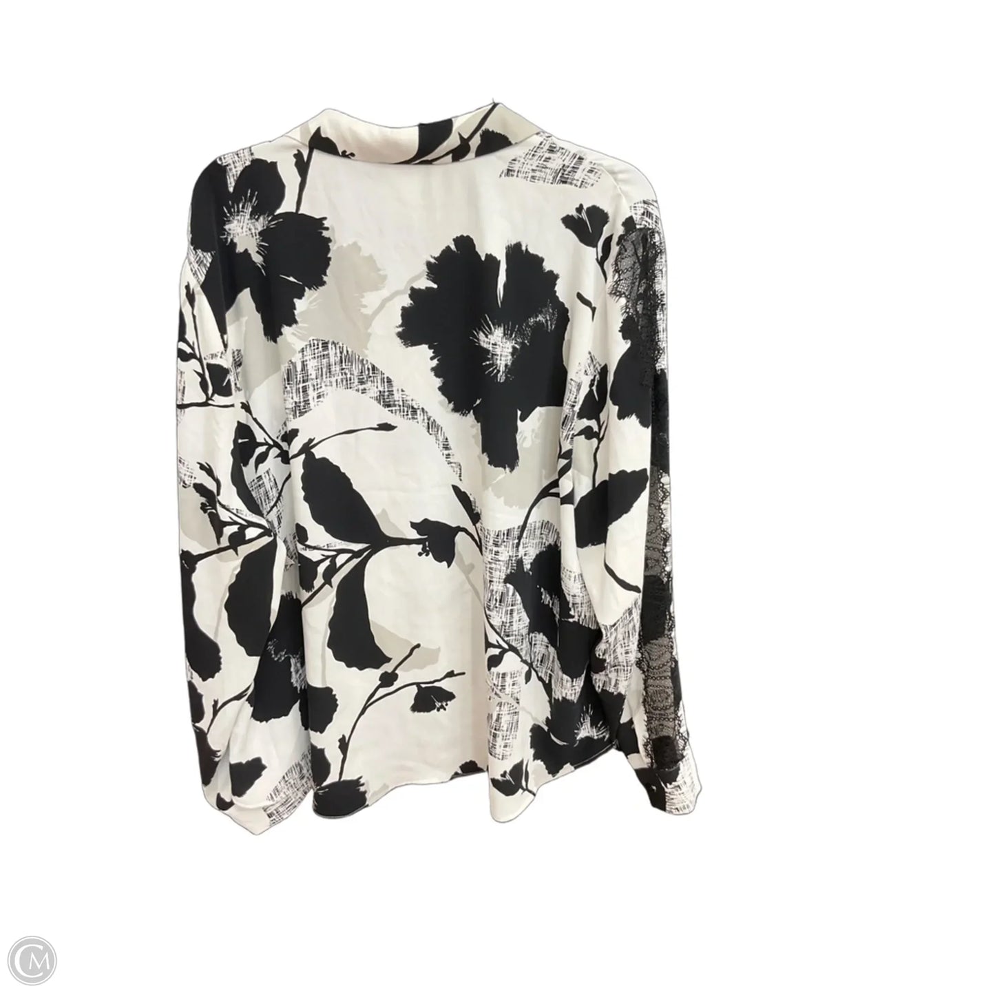 Top Long Sleeve By Chicos In Black & White, Size: Xxl