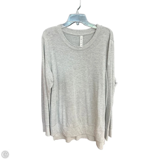 Athletic Top Long Sleeve Crewneck By Alo In Grey, Size: Xl