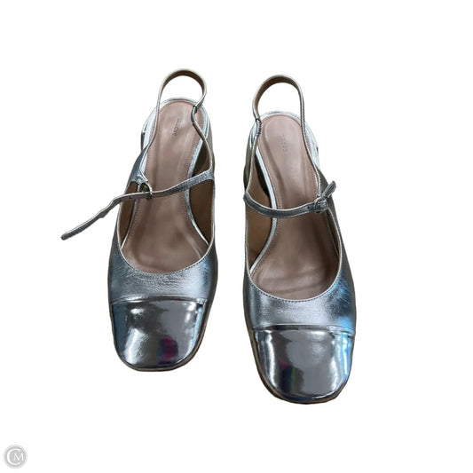 Shoes Heels Block By Maeve In Silver, Size: 10