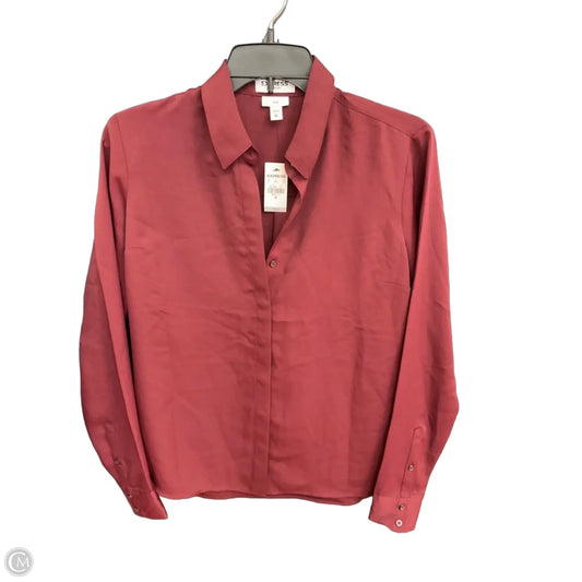 Blouse Long Sleeve By Express In Maroon, Size: Xs