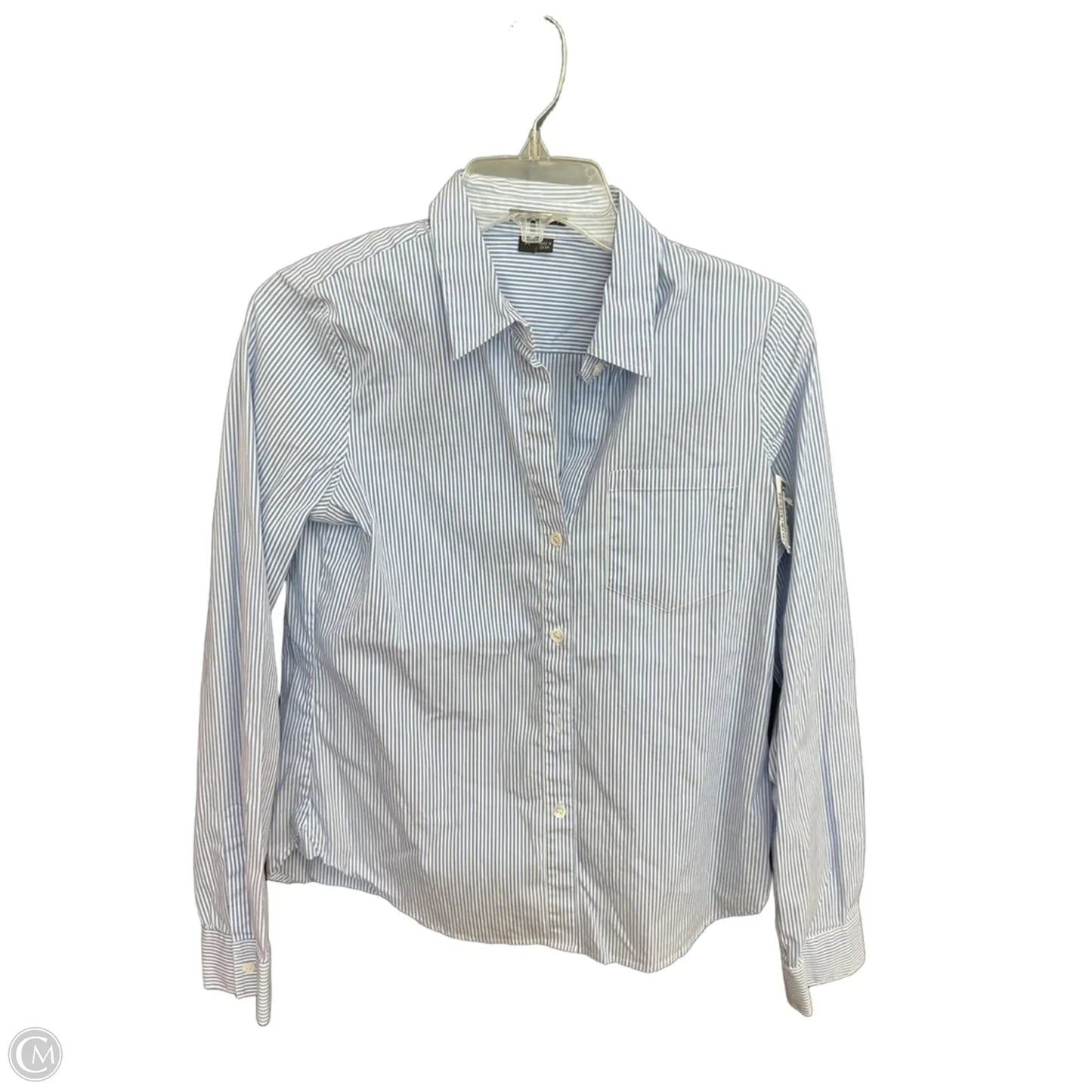 Blouse Long Sleeve By Theory In Striped Pattern, Size: M