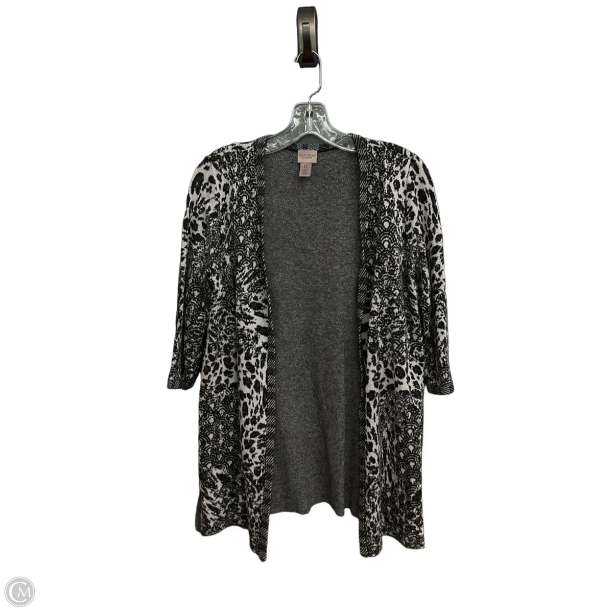 Cardigan By Chicos In Black & White, Size: S
