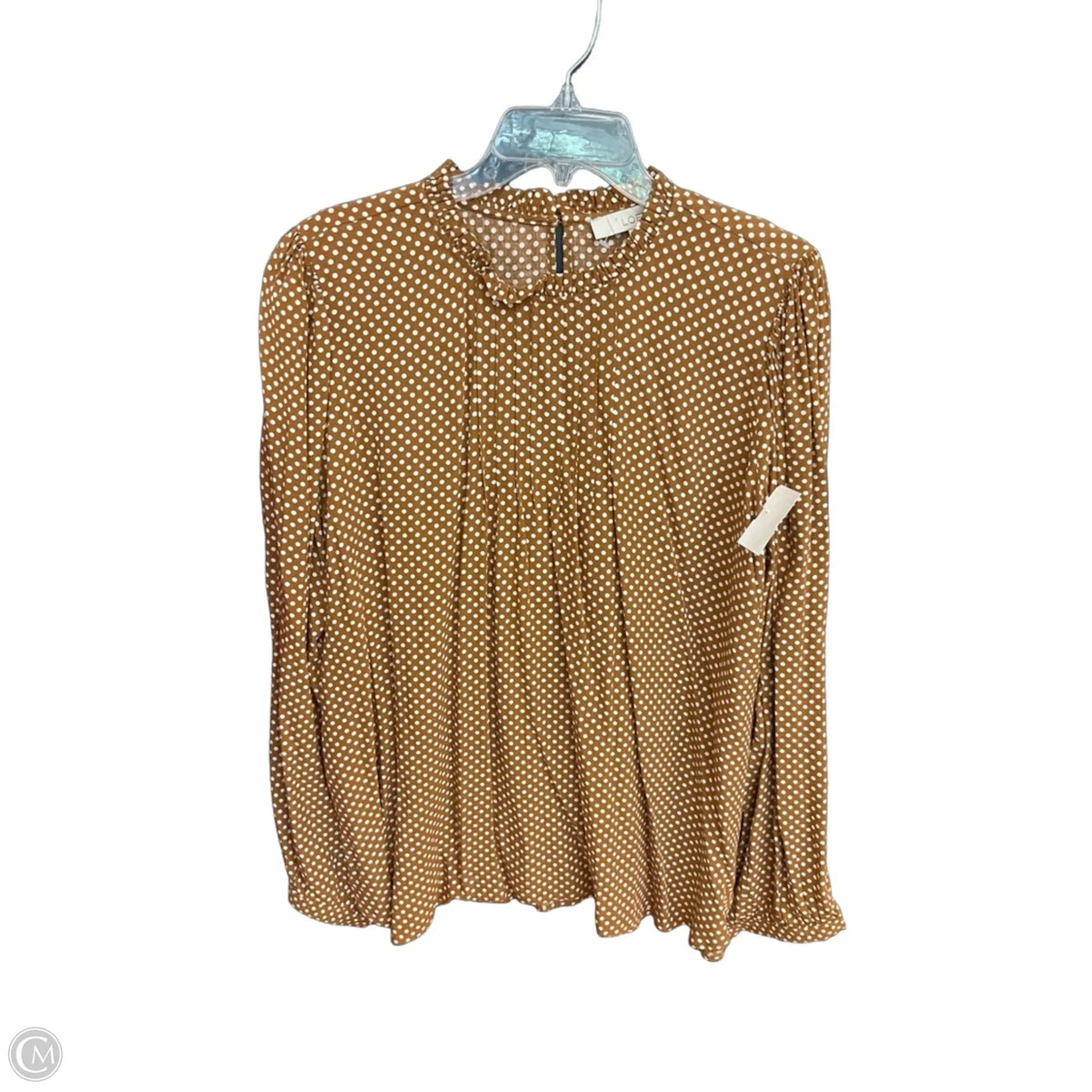 Top Long Sleeve By Loft In Polkadot Pattern, Size: L