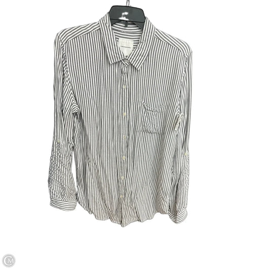 Blouse Long Sleeve By Thread And Supply In Striped Pattern, Size: L