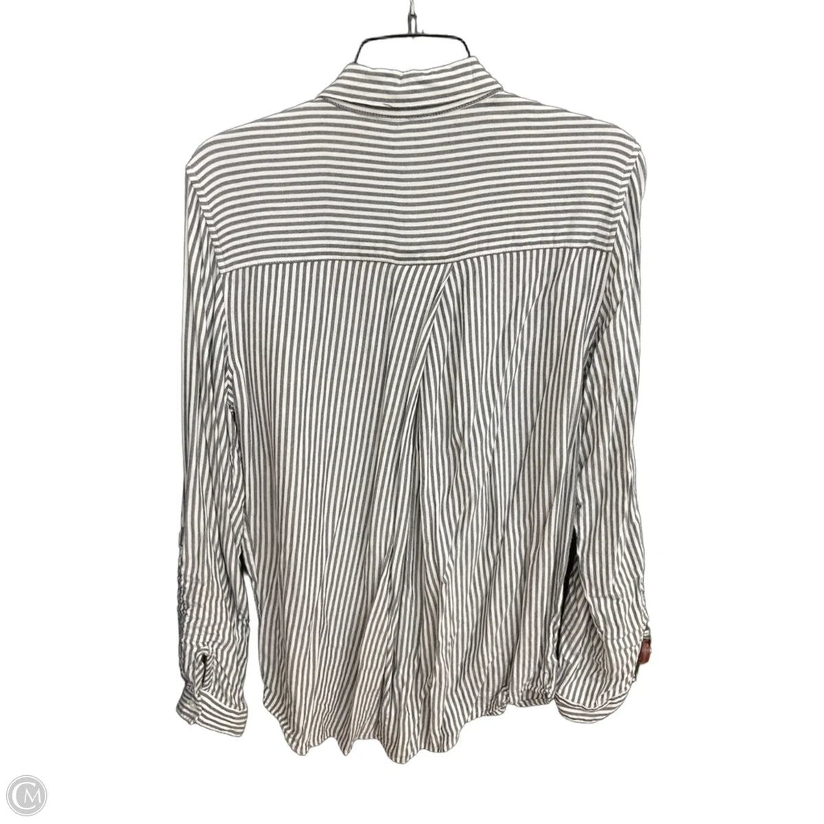 Blouse Long Sleeve By Thread And Supply In Striped Pattern, Size: L