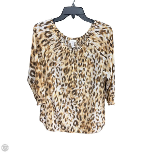 Top Long Sleeve By Chicos In Animal Print, Size: S