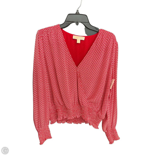 Top Long Sleeve By Michael By Michael Kors In Red, Size: Xl