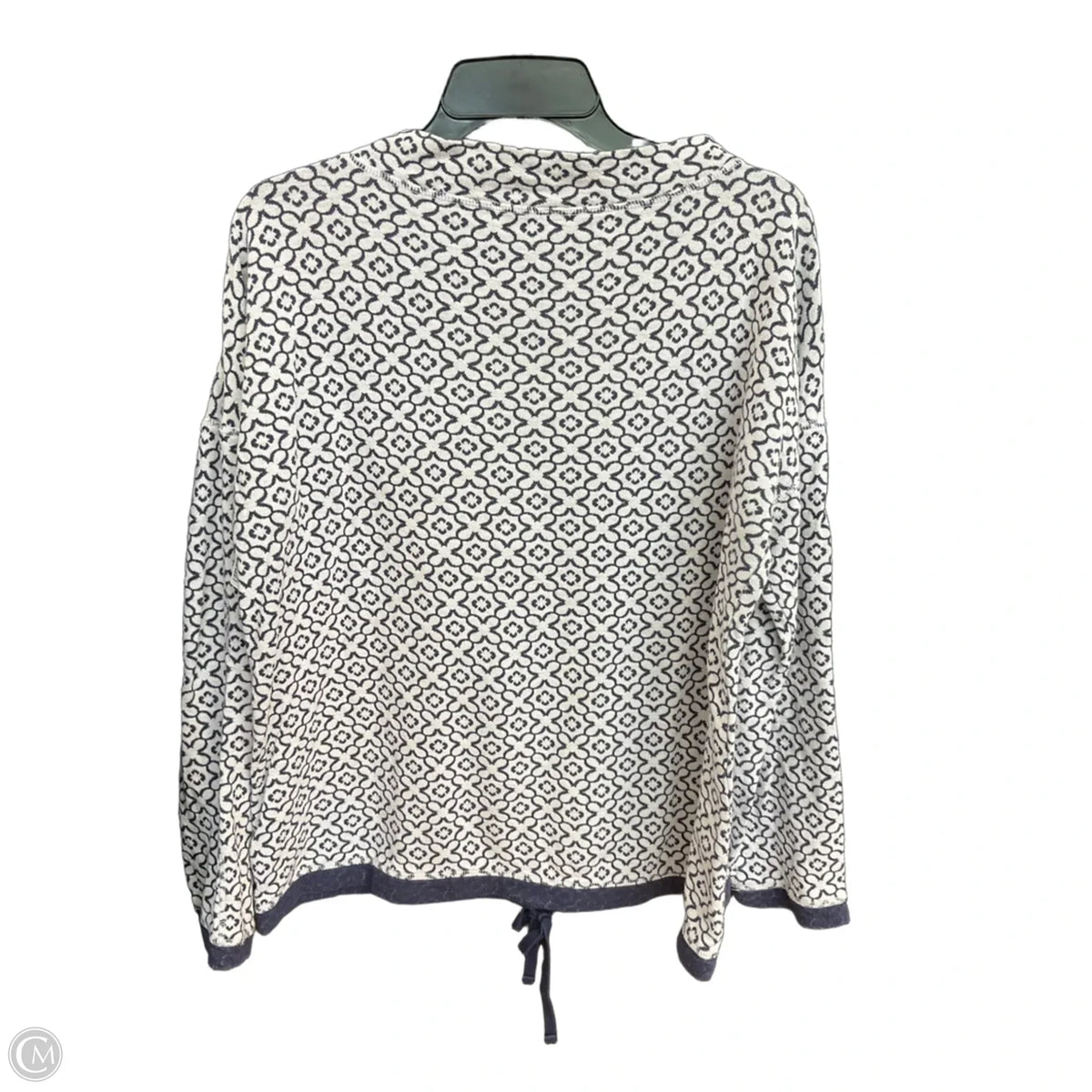Top Long Sleeve By Talbots In Blue & White, Size: L