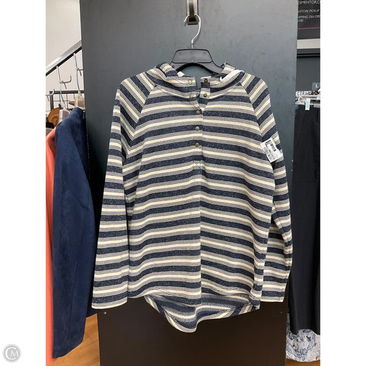 Sweatshirt Hoodie By Eddie Bauer In Striped Pattern, Size: Xl