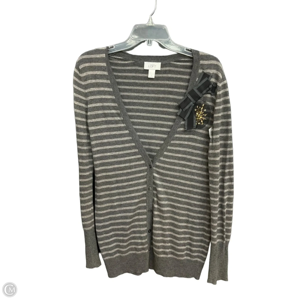 Cardigan By Loft In Striped Pattern, Size: S