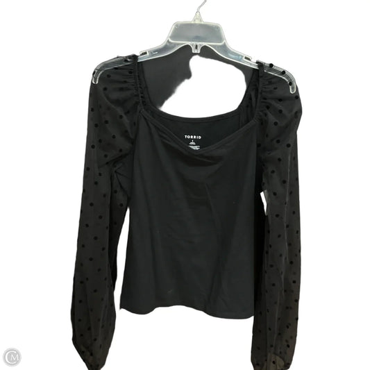 Top Long Sleeve By Torrid In Black, Size: 1x