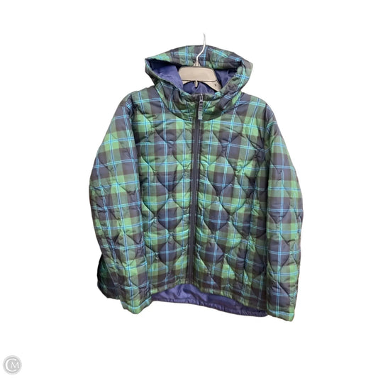 Coat Puffer & Quilted By Lands End In Blue & Green, Size: 1x