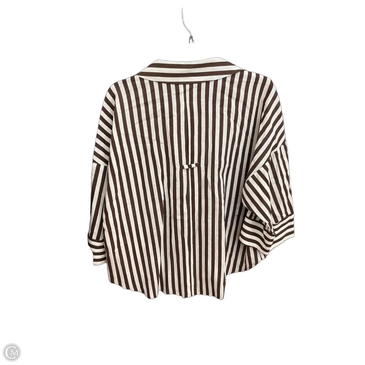 Blouse Long Sleeve By Zara In Striped Pattern, Size: S