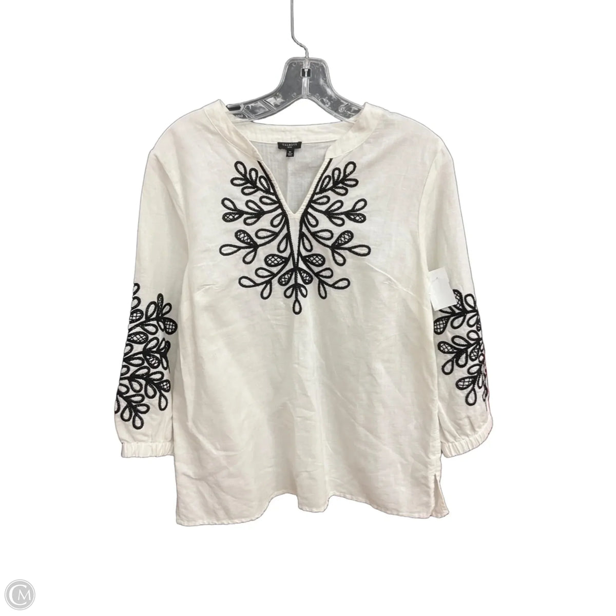 Top Long Sleeve By Talbots In White, Size: Mp