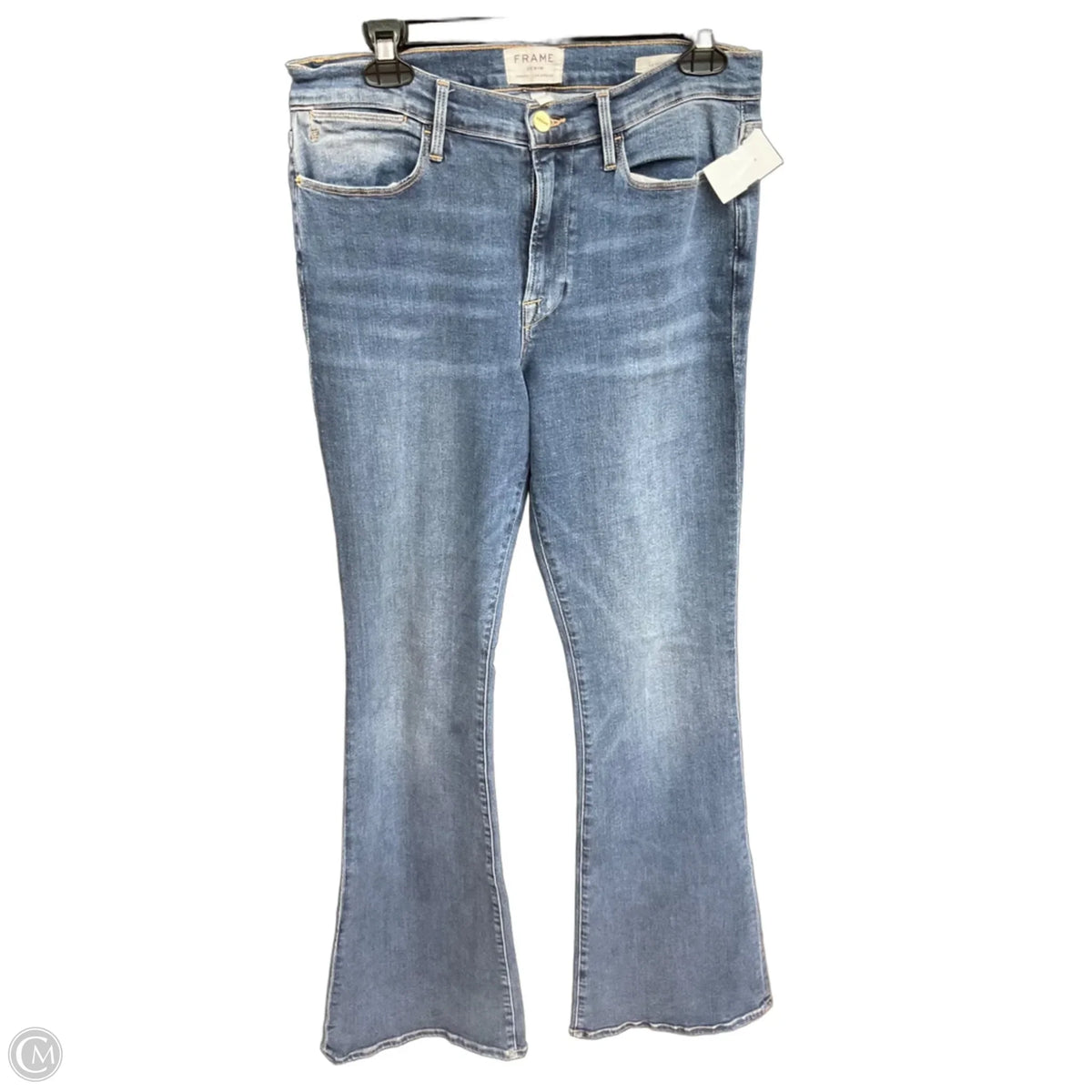 Jeans Flared By Frame In Blue Denim, Size: 10