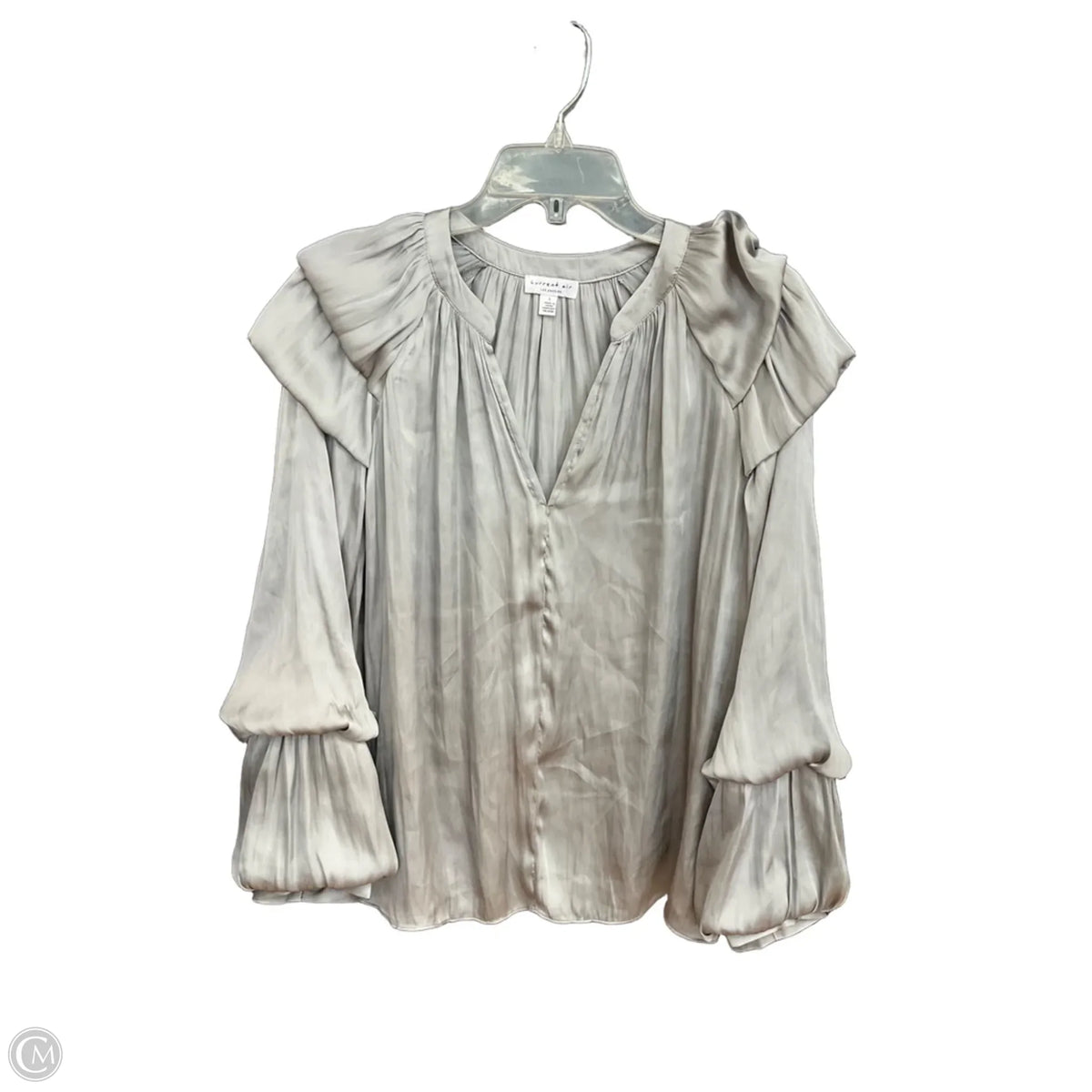 Top Long Sleeve By Current Air In Grey, Size: L