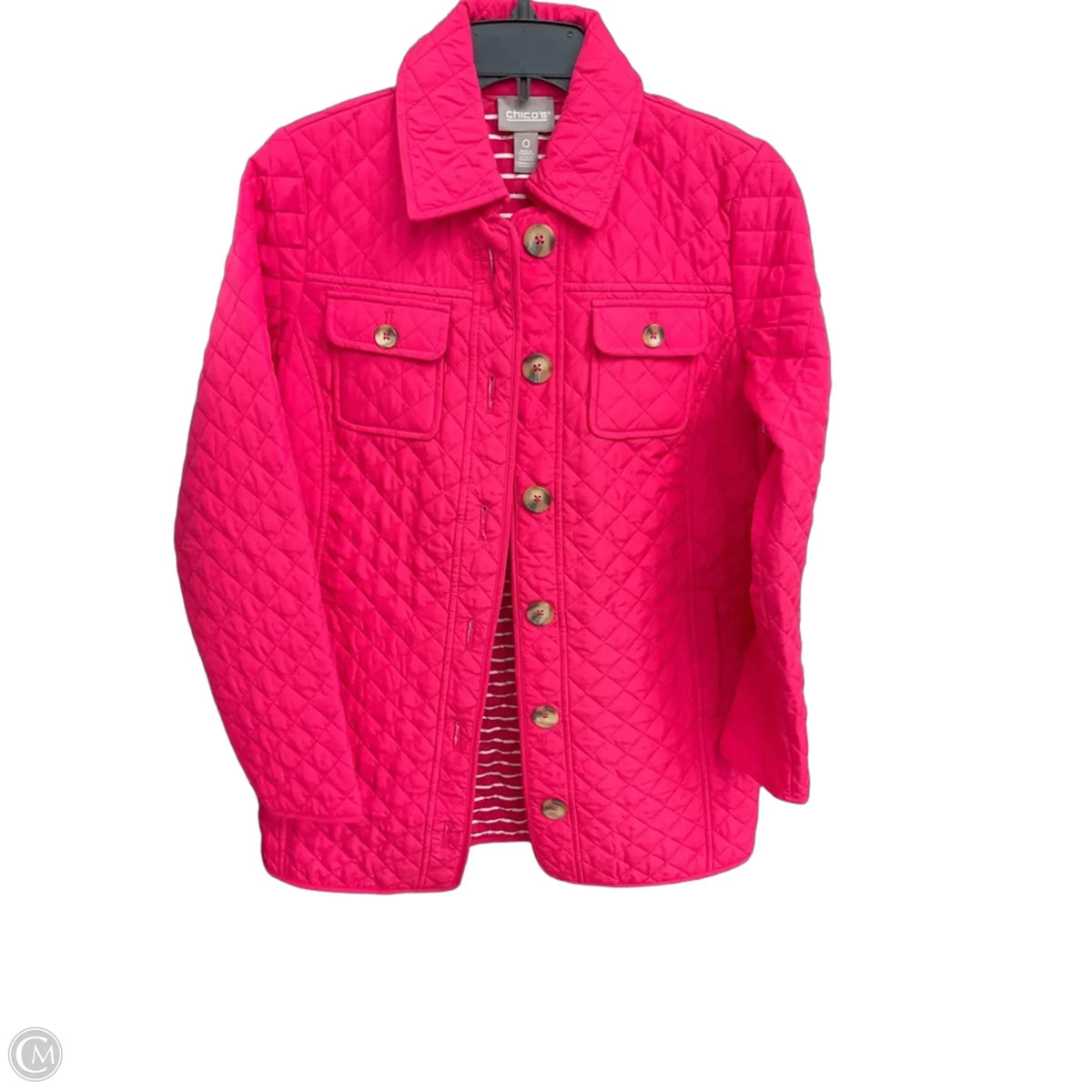 Coat Puffer & Quilted By Chicos In Pink, Size: S