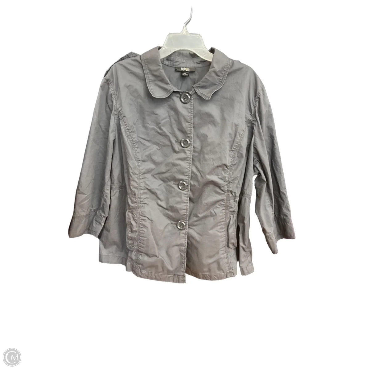 Jacket Utility By Style And Company In Grey, Size: 2x