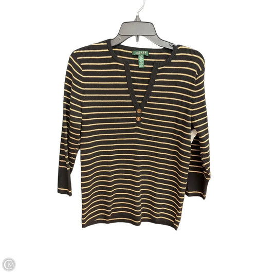 Top Long Sleeve By Lauren By Ralph Lauren In Striped Pattern, Size: Xl