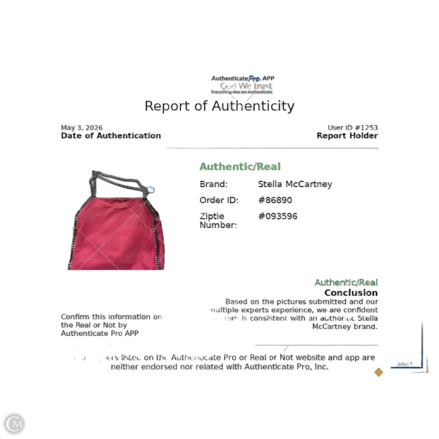 Handbag Luxury Designer By Stella Mccartney, Size: Large