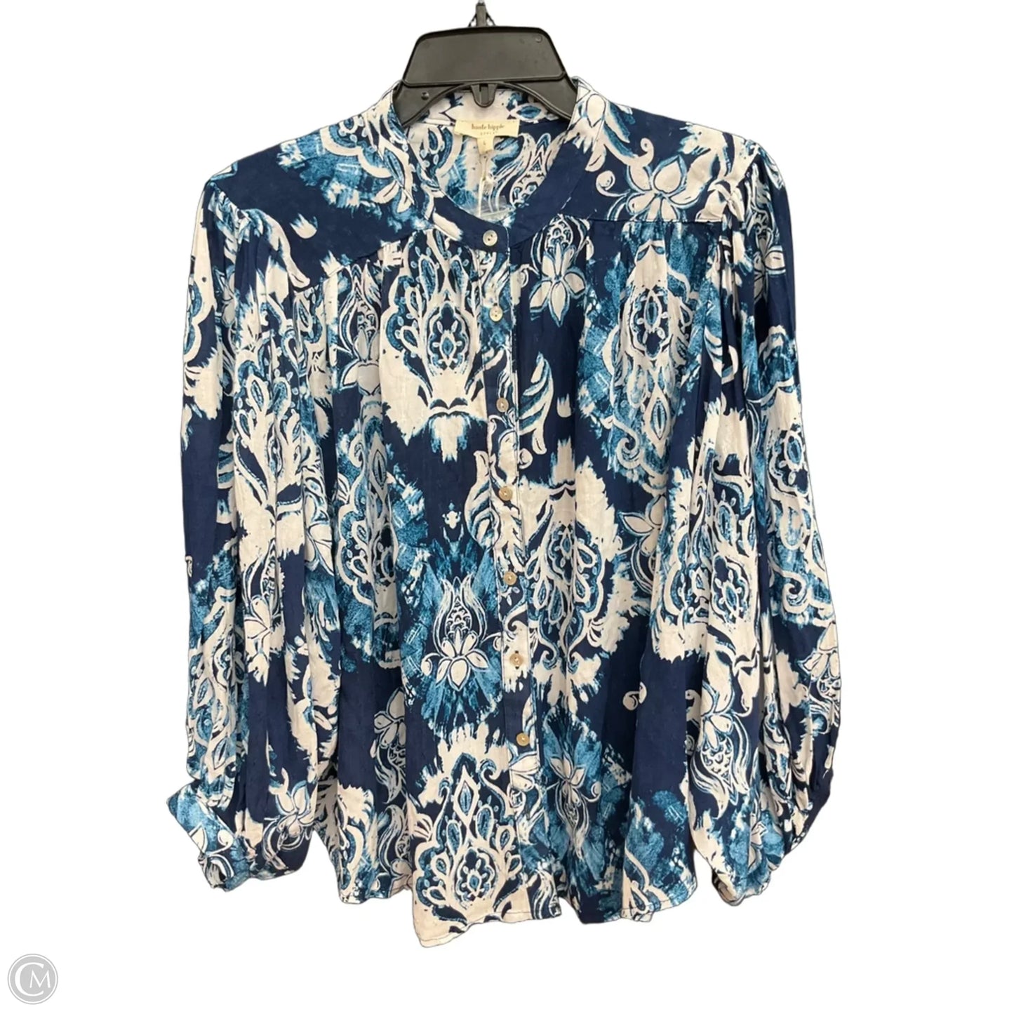 Blouse Long Sleeve By Haute Hippie In Blue, Size: L