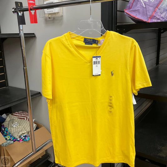 Top Short Sleeve By Polo Ralph Lauren In Yellow, Size: L