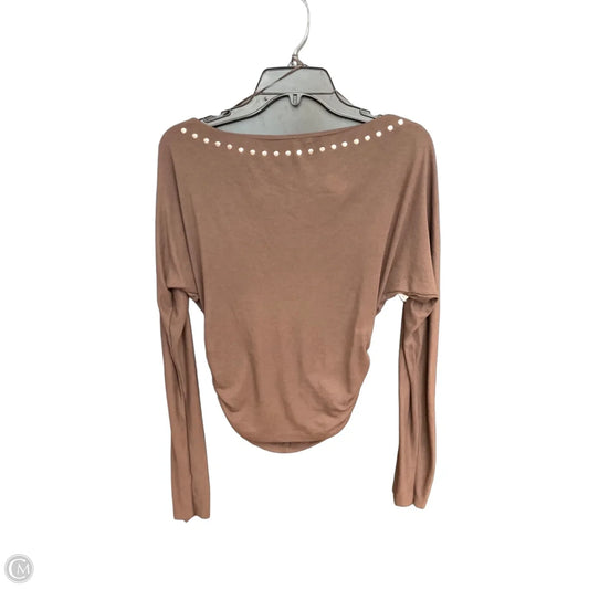 Top Long Sleeve By Zara In Brown, Size: M