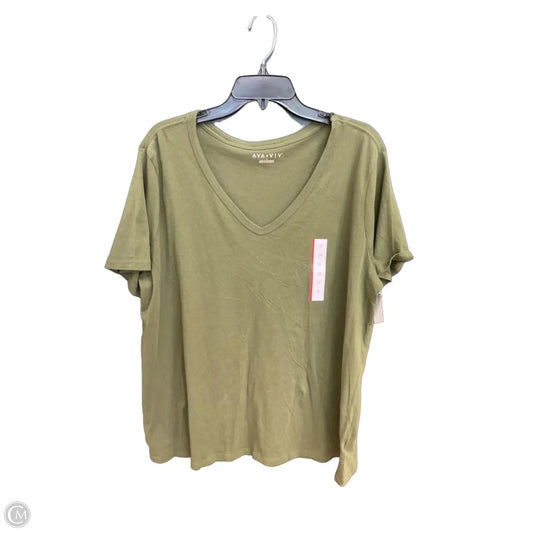 Top Short Sleeve By Ava & Viv In Green, Size: 1x