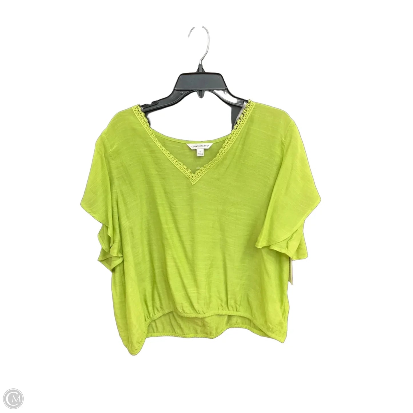 Top Short Sleeve By Counterparts In Green, Size: Xl