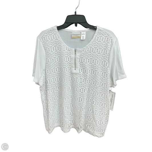 Top Short Sleeve By Alfred Dunner In White, Size: 2x