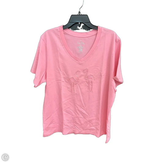 Top Short Sleeve By Cmc In Pink, Size: 1x