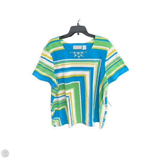 Top Short Sleeve By Alfred Dunner In Blue & Green, Size: 2x