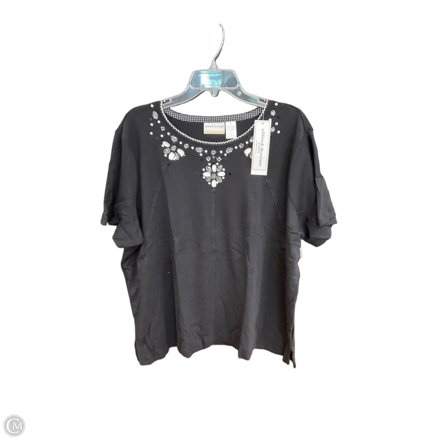 Top Short Sleeve By Alfred Dunner In Black, Size: 2x