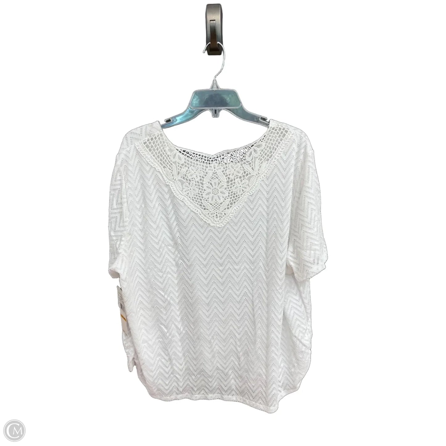 Top Short Sleeve By Alfred Dunner In White, Size: 3x